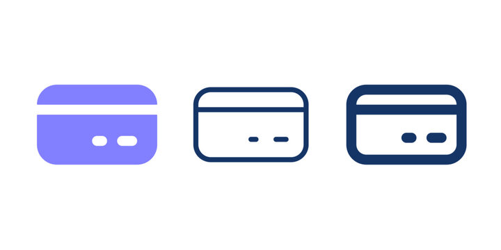 Bank card  line icon. Credit card solid vector icon. 