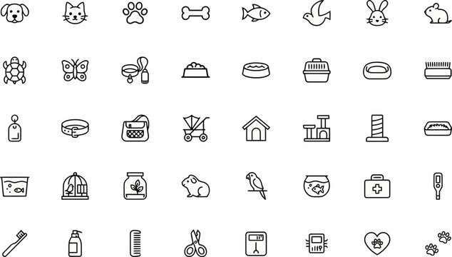 Pet Care Animal Vector Icon Collection
