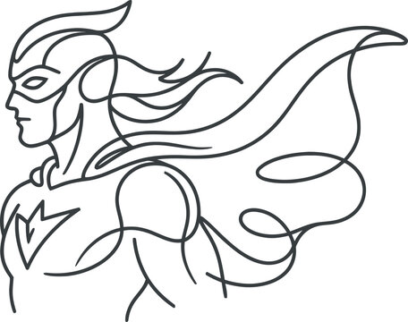 Mystical female mermaid with flowing hair and tail in elegant pose isolated on transparent background, isolated on white background, Vector Avatar one line art vector editable design