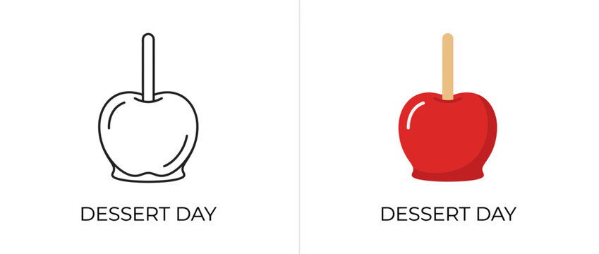 Set of Two Stylized Candy Apple Vector Illustrations