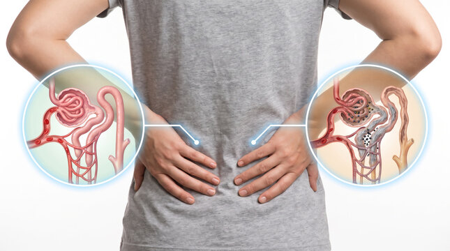 Endometriosis Pelvic Pain Endometrial Lesions Womens Health, Medical illustration showing abnormal endometrial tissue growth causing chronic pelvic inflammation