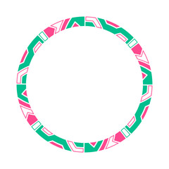 Obraz premium tech pattern round frame