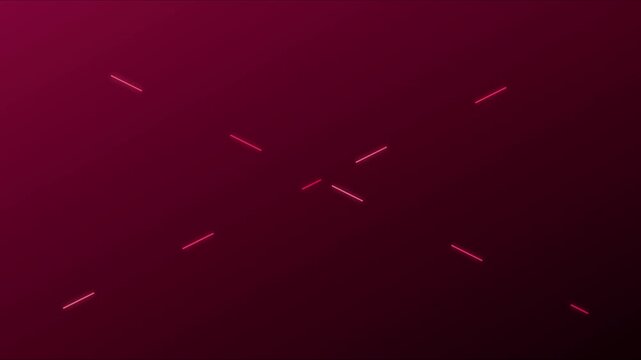 Minimalist abstract red neon lines motion background, with pulsing geometric, light patterns for, modern digital and, tech animation 4k