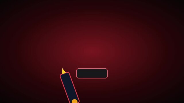 Minimalist animated clock hand rotating on dark red animation 4k background, for time management concepts
