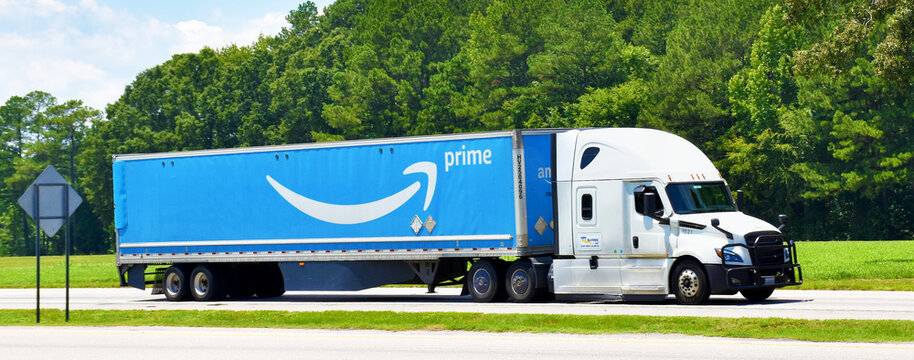 A truck of Amazon Prime, North Carolina, USA
