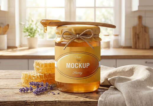 Honey Jar Kitchen Table Mockup