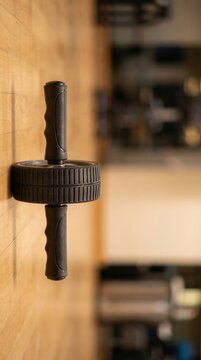 ab roller exercise equipment on wall