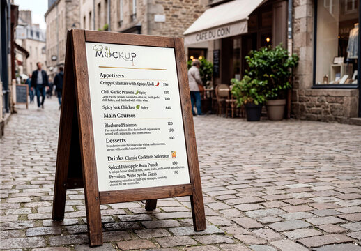 Sidewalk Sign Mockup