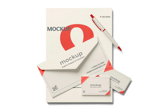 Corporate Stationery Set Arranged Mockup