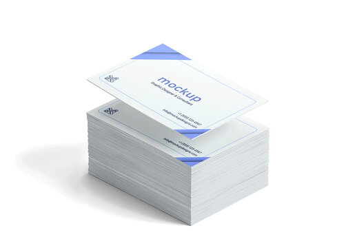 Flyer Paper Sheet Mockup Floating Above Stack Of Papers