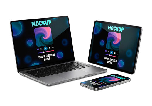 Electronic Devices Background Mockup