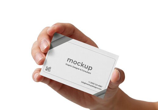 Hand Holding A Business Card Mockup