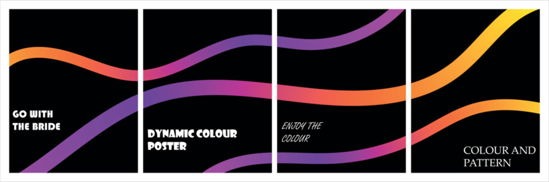 Abstract digital art featuring flowing neon gradient lines against a deep black background canvas