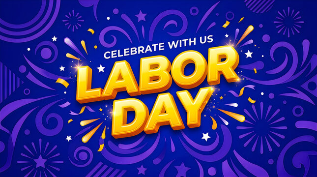 Celebrate labor day with festive graphic design social media celebration