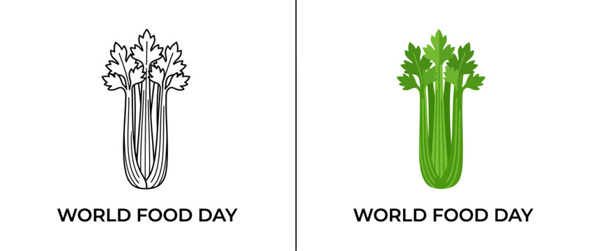 World Food Day illustration featuring fresh celery stalks design