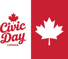 Obraz premium Civic Day Canada Logo Design Featuring Maple Leaf Symbol