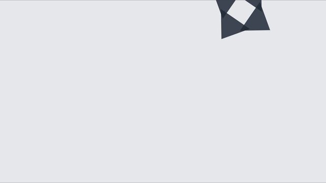 Minimalist geometric shape animation: rotating diamond on clean light grey 4k background