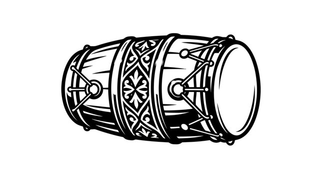 Decorated traditional Indonesian kendang percussion drum.