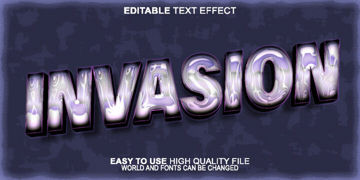  Invasion Military Alien Attack Battlefield Vector Fully Editable Smart Object Text Effect