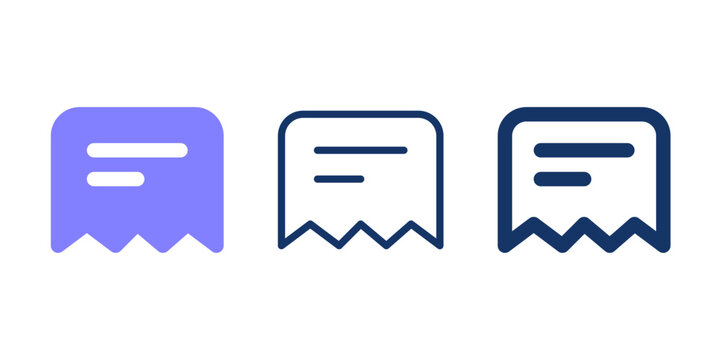 Bill line icon. Receipt solid vector icon.