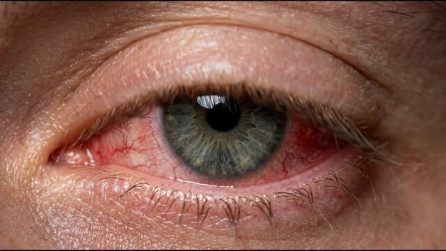 Conjunctivitis Infectious Eye Disease Close Up Illustrating Symptoms and Pain Relief Medical Research and Healthcare