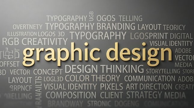 Bright 3d text graphic design word cloud