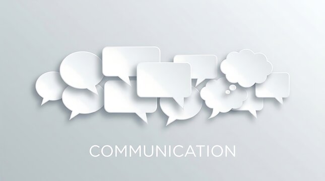 Speech bubbles forming communication illustration