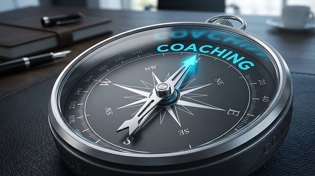 Compass pointing to coaching direction