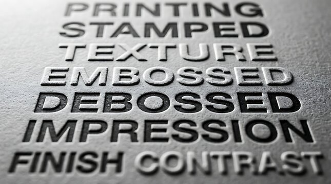 3d textured embossed letters with contrast finish