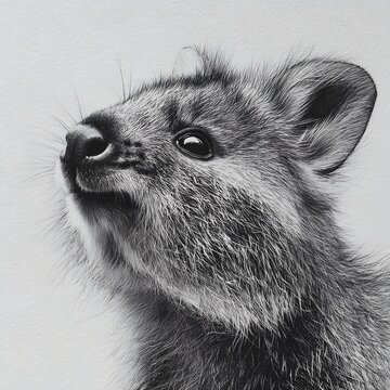 Small rodent sketch featuring soft fur and alert expression wallpaper