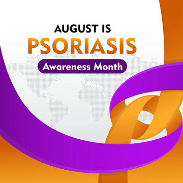 Psoriasis Awareness Month. Raise awareness. Suitable for web banner, cards, prints, social media, poster. 