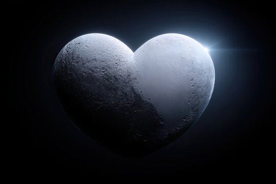 Pluto's Heart-Shaped Region Tombaugh Regio Glowing In Deep Space