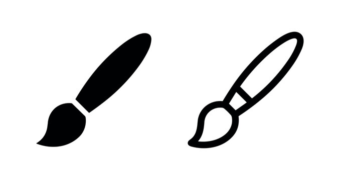 Paint Brush Icon Set: Creative Art Tool for Design and Graphics
