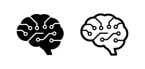 Fototapeta premium Artificial intelligence digital brain icon