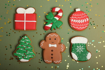 Naklejka premium christmas gingerbread cookies