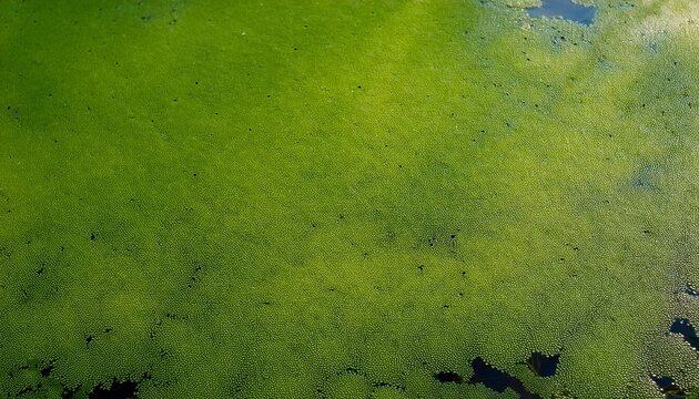 Green Duckweed Texture On Water Surface