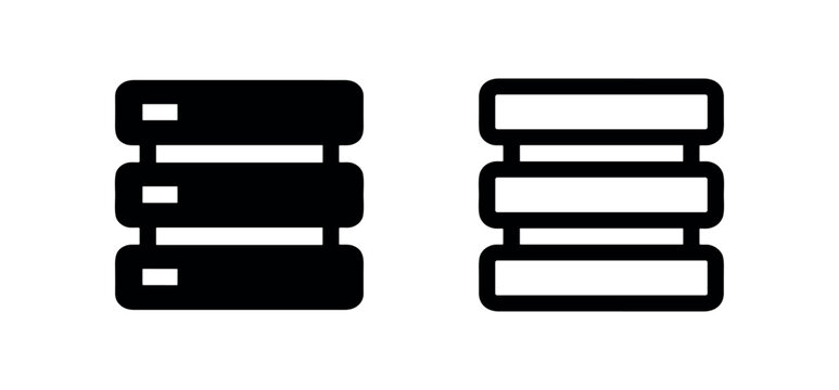 Database Icon Set: Data Storage and Information Servers
