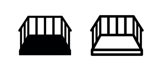 Obraz premium Deck balcony icon, outdoor living space and architecture symbol.
