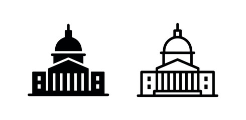 Courthouse icon with dome and columns, vector illustration © liubomir118809