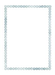Obraz premium Simple pastel frame in blue pastel colors. Watercolor illustration of rectangular Template for wedding invitations or feminine greeting cards. Luxury border for baby shower stationary.
