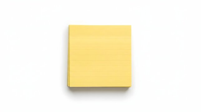 A single yellow sticky note rests on a clean white background, ready for a reminder.