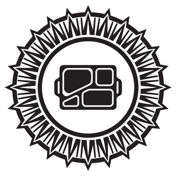 Bento lunch tray icon inside tribal circular frame vector illustration