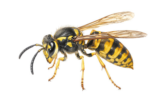 Wasp illustrations isolated on a transparent background.

