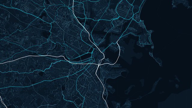 Boston Massachusetts City Street Map Blueprint Poster