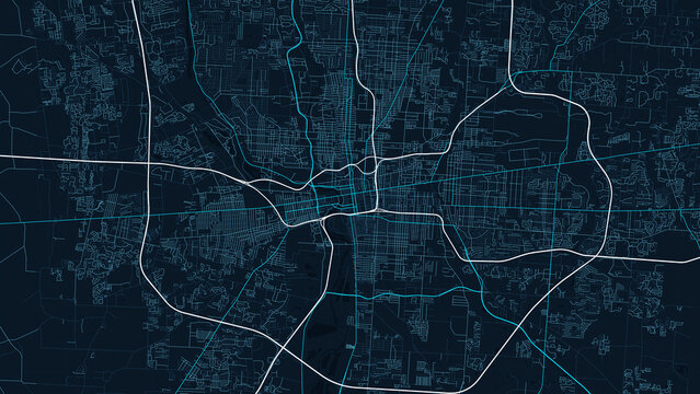 Columbus Ohio City Street Map Blueprint Poster