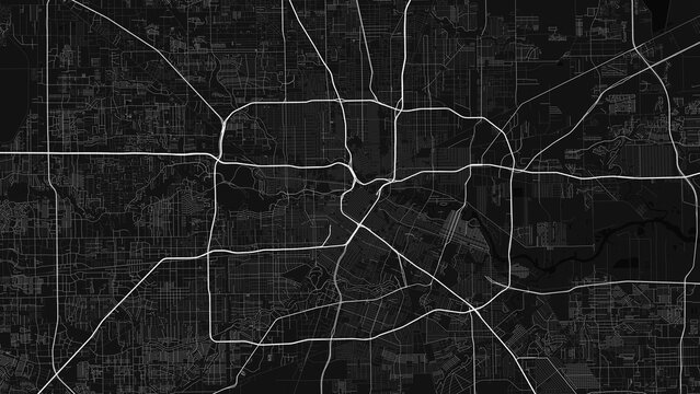 Houston Texas City Street Map Black and White Poster