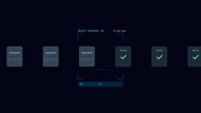Futuristic Object Tracking Document Verification HUD Animation