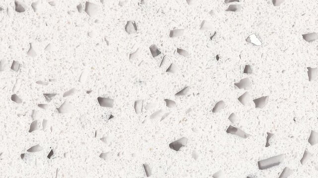 4k horizontal slow motion footage of classic white stone texture with big and small shiny quartz crystals
