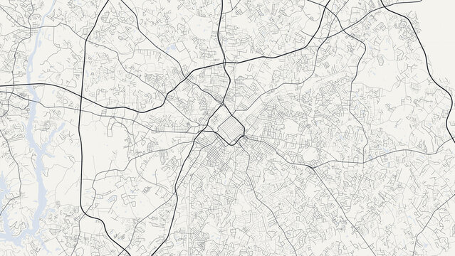 Charlotte North Carolina City Street Map Cream Ivory Minimalist Poster