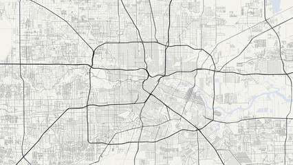 Houston Texas City Street Map Cream Ivory Minimalist Poster © Auras